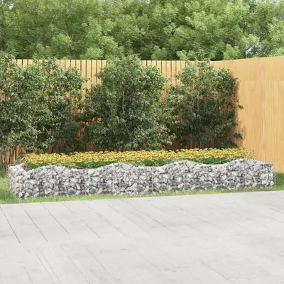 Strat inaltat cu gabion arcuit, 400x100x50 cm, fier galvanizat