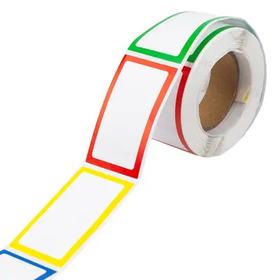 Rolă cu stickere dreptunghiulare colorate (200 buc/rolă) - Default Title