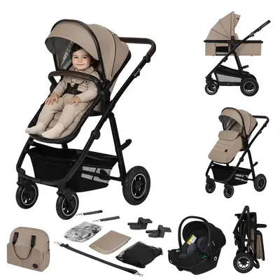 Carucior 3 in 1, Lionelo, Amber, Landou intarit, Scoica auto testata ADAC, Reversibil, Cu…