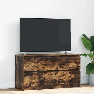 Comoda tv, stejar fumuriu, 100x35x54 cm, lemn compozit