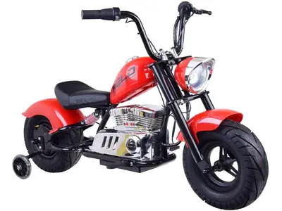 Motocicleta pentru copii intre 5 si 9 ani, Kinderauto Old School, 300W, 24V, cu roti gonflabile…