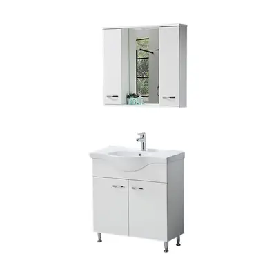 Set mobilier baie Olimpos 3 piese alb 80 cm