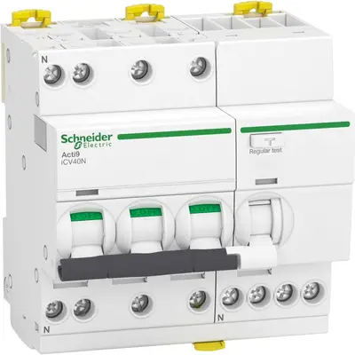Intrerupator automat cu diferential RCBO Acti9, iCV40N 3P+N 16A, curba B, 6kA, 30mA tip A Schneider…
