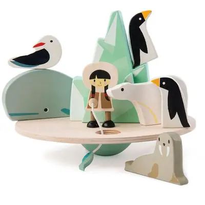 Tender Leaf Jucarie Aisberg plutitor, Tender Leaf Toys - Balancing Polar Circle, din lemn premium…