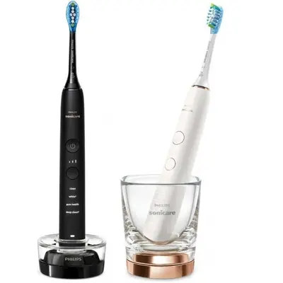 Philips Set 2 periute electrice sonice Philips Sonicare DiamondClean 9000 HX9914/57, functie…