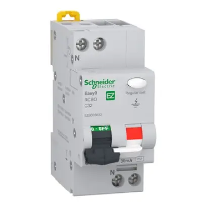 Intreruptor automat cu protectie diferentiala (RCBO), 1P+N, 6000A, 32A, Schneider EZ9D35632