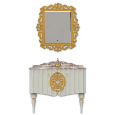 Set mobilier baie Pierre Cardin Moma 3 piese alb 106 cm