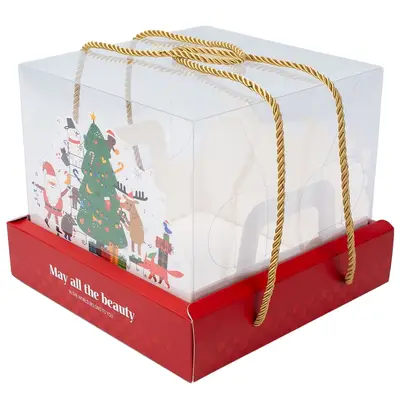 Cutie Crăciun premium cu capac transparent și decor 3D - Default Title
