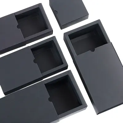 Cutii din hârtie cu sertar (set 50 buc) - Turcoaz / 16x9x3cm