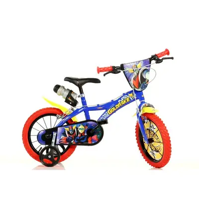 Bicicleta cu pedale, Dino Bikes, Goldrake, Cu roti ajutatoare, Suport cu sticla de apa, 16 inch…