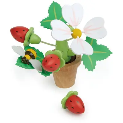 Tender Leaf Jucarie din lemn premium, Capsuni in ghiveci, Tender Leaf Toys - Strawberry Flower Pot…