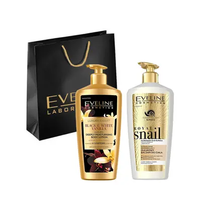 Set Eveline Cosmetics Lotiune de corp Royal Snail, Luxury Expert Black&White Vanilla (Concentratie…