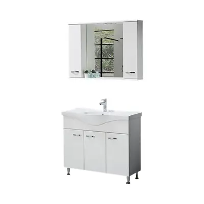 Set mobilier baie Olimpos 3 piese alb 105 cm