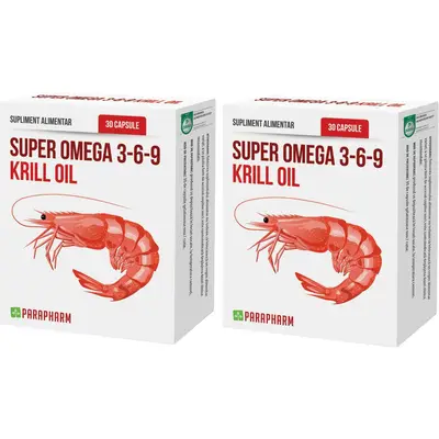 Pachet Super Omega 3-6-9 Krill Oil 30cps+30cps