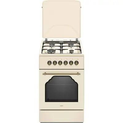 MPM Aragaz MPM MPM-56-KRM-14, plita Gas, 4 arzatoare, cuptor electric, 58 L, Bej