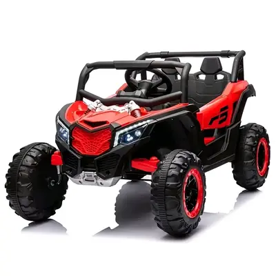 UTV electric Kinderauto Warrior 4x4, 120W, 12V, 7Ah, pentru copii 2-6 ani, echipare Premium, rosu