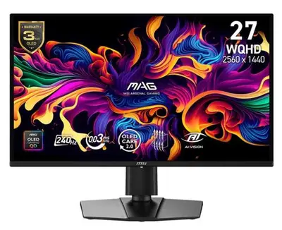 Monitor Gaming QD-OLED MSI 26.5inch MAG 274QP QD-OLED X24, WQHD (2560 x 1440), HDMI, DisplayPort…