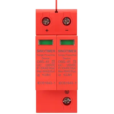 Descarcator de supratensiune DC SINOTIMER OBS-41, Tip 2, 1000VDC, 40kA, 2 poli, pentru sisteme…