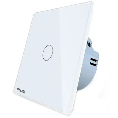 Welaik Intrerupator simplu cu touch Welaik panou din sticla, Alb