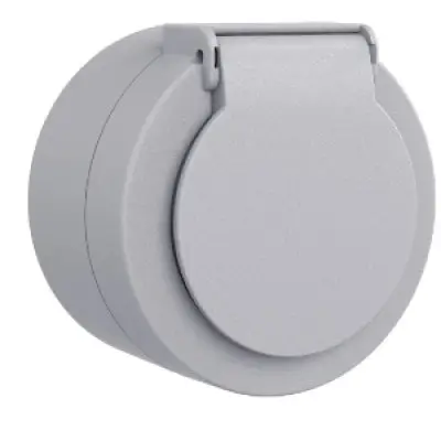 Priza Schuko cu capac PT xOne Ovivo OV00911, 16A, 250V, IP54, gri