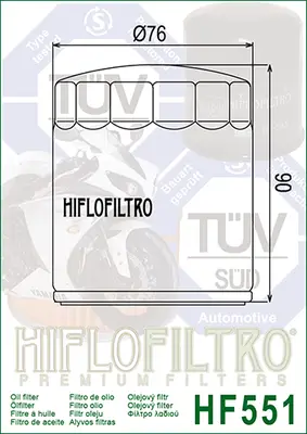 Filtru Ulei HF551 Hiflofiltro Moto Guzzi 30153000