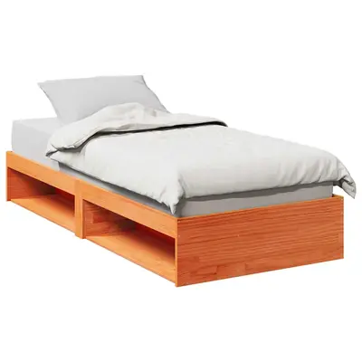Pat de zi fara saltea ceara maro 75x190 cm lemn masiv de pin
