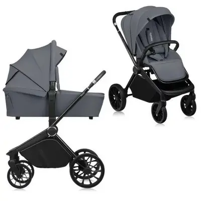 Carucior 2 in 1, Lionelo, Mika Plus, Cadru din aluminiu, Cu landou intarit si salteluta moale…