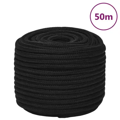 Franghie de lucru, negru, 12 mm, 50 m, poliester