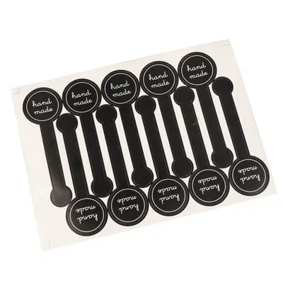 Stickere lungi cu bulină hand made - negru (set 100 buc) - Default Title