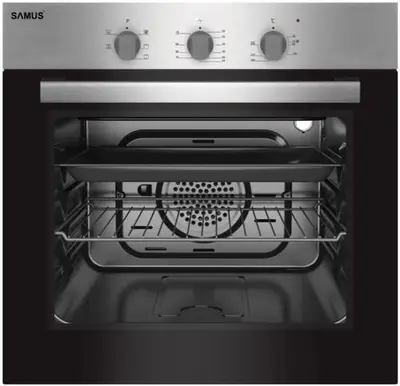 Cuptor incorporabil Samus SC616GTXV, Electric, 56 L, 5 functii (Negru/Inox)