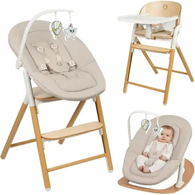 Scaunel multifunctional, Lionelo, Celia, 4 in 1, Functie de balansoar, Din lemn de fag, 6 luni…