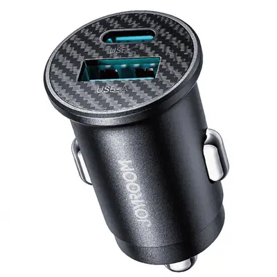 JOYROOM Incarcator Auto Joyroom JR-CCN16 Mini, 12W, 2.4A, 1 x USB-A - 1 x USB-C, Negru