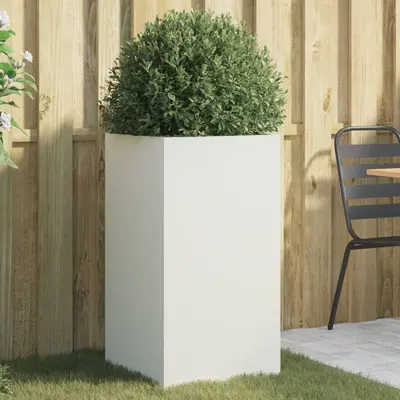 Jardiniera, alb, 42x38x75 cm, otel laminat la rece