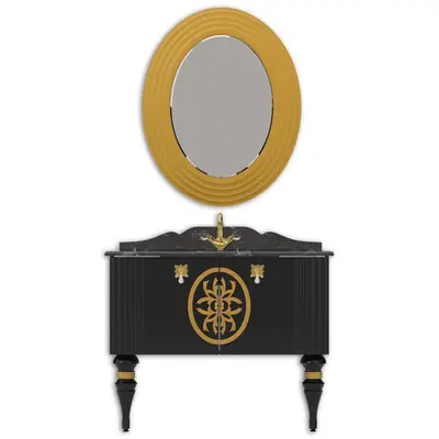 Set mobilier baie Pierre Cardin Tate 3 piese negru 102 cm