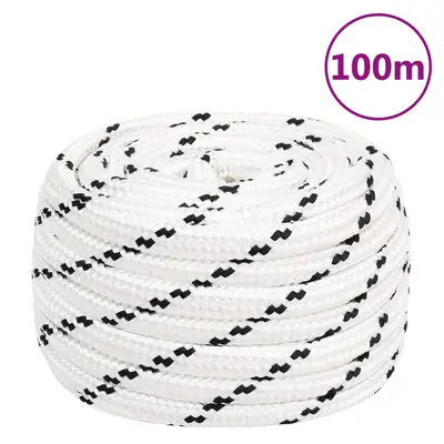 Franghie de lucru, alb, 16 mm, 100 m, poliester