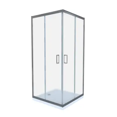 Cabina de dus simpla Celesta Titan patrata sticla sablata 6 mm 80 x 80 x 190 cm profil crom