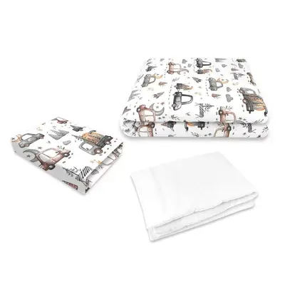 Lenjerie patut cu 3 piese, MimiNu, Cu cearceaf 120x60 cm, Din bumbac certificat Oeko Tex Standard…