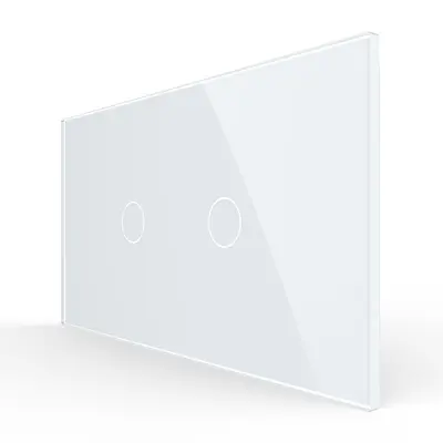 Intrerupator Simplu + Simplu cu Touch LIVOLO cu Rama Din Sticla, Standard Italian, 4M