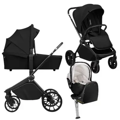 Carucior 4 in 1, Lionelo, Mika Plus, Cu scoica auto Moxie Bej cu baza rotativa 360, Reversibil, Cu…