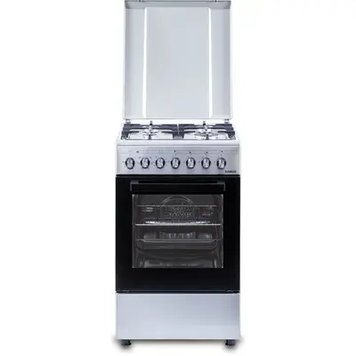 Aragaz SM562AENS1 4 Arzatoare pe Gaz Cuptor Electric 43L Ventilator Grill Timer Mecanic 50CM Inox