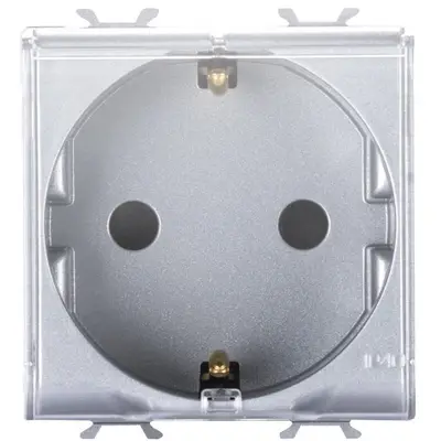 Priza 2 module cu capac transparent 16A Gewiss Chorus GW14242, titan