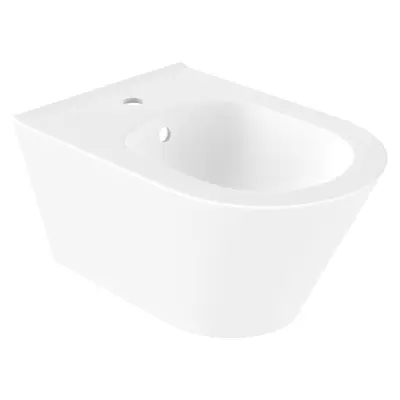 Bideu suspendat Celesta Ava 53 x 35 5 cm fara margini ceramica alb mat