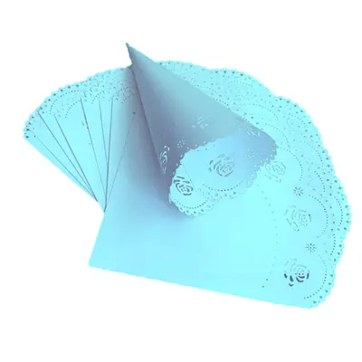 Conuri hârtie model trandafiri 14x14cm - bleu (set 50 buc) - Default Title