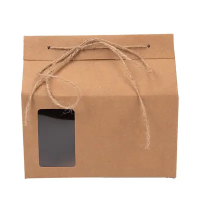 Cutii dreptunghiulare cu mini fereastră și sfoară pentru închidere - kraft (set 50 buc) - Default…