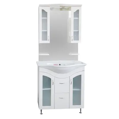 Set mobilier baie Palmiye 3 piese alb 85 cm