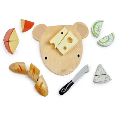 Tender Leaf Jucarie din lemn premium, Tender Leaf Toys - Tabla de tocat branza, 13 piese, 2+ ani