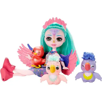 MATTEL Papusa fashion MATTEL HKN15, Multicolor, cu 4 accesorii si 3 pasari, Varsta recomandata 4+…