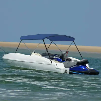 Parasolar barca bimini cu 2 arcuri, bleumarin, 180x130x110 cm