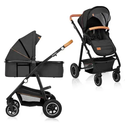 Carucior 2 in 1, Lionelo, Amber, Cadru aluminiu, Cu landou intarit si salteluta moale, Reversibil…