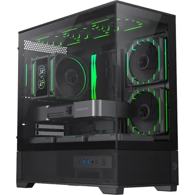 Gamemax Carcasa PC fara sursa de alimentare cu iluminare de fundal ARGB GameMax Vista 2 MB, Mini…